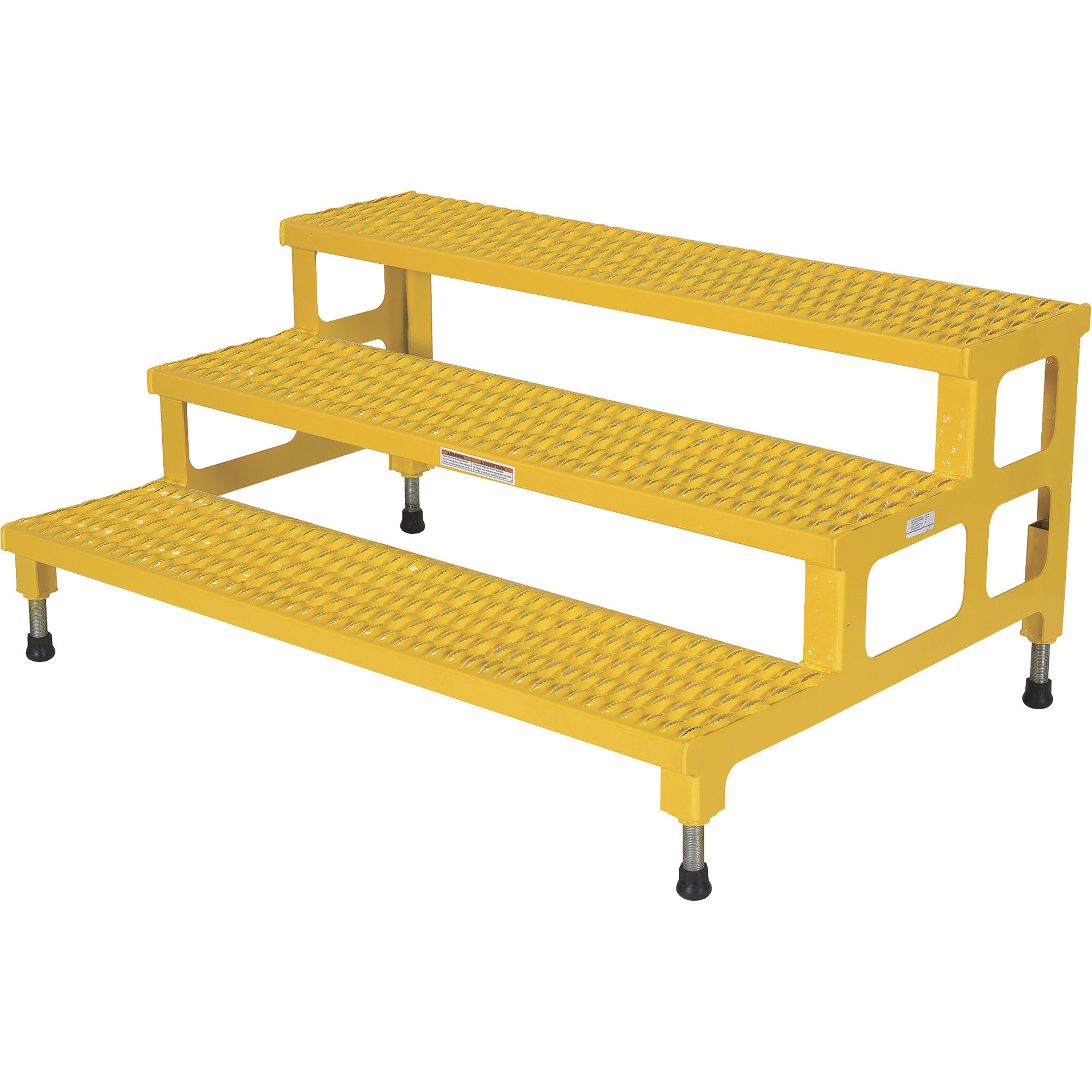 Vestil Adjustable Serrated Step-Mate Stand - 3 Steps, 48in.W x 36in.D, 500-Lb. Capacity, Model# ASP-48-3